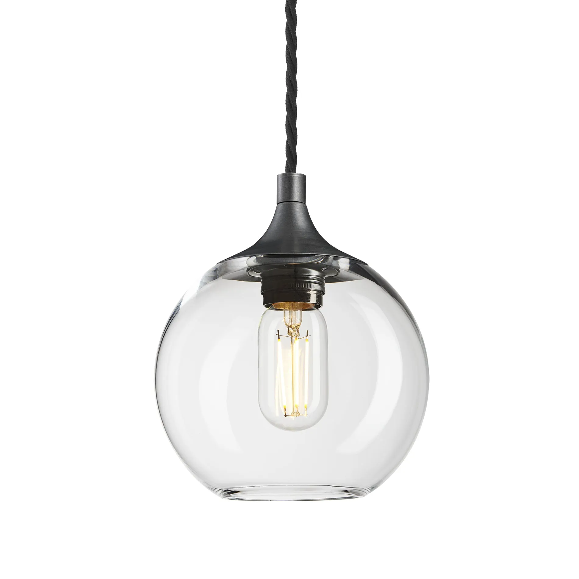 Chelsea Glass Globe Pendant - 7 Inch - Clear