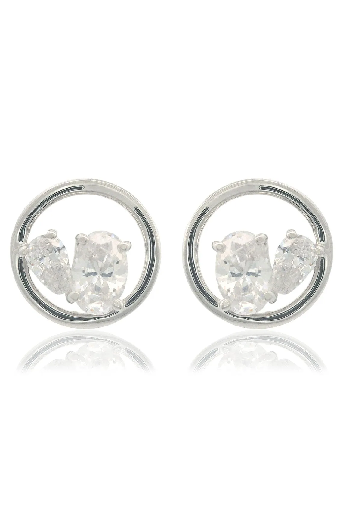 CHIC NOEL TOI ET MOI CIRCLE EARRINGS SILVER