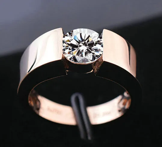 Classic Engagement Ring 18K Real rose gold plated Arrows CZ Diamond lovers promise Ring