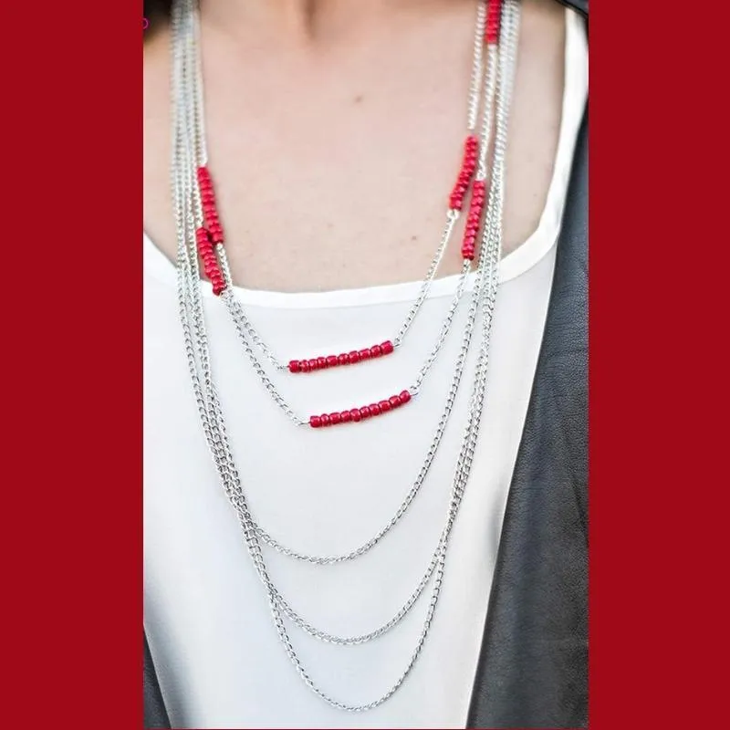 Crimson Disposition Red Necklace