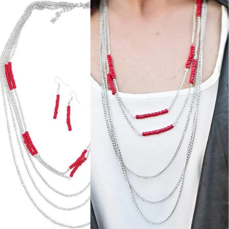 Crimson Disposition Red Necklace