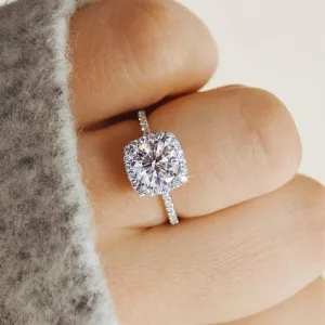 Crystal  Engagement Claws Design Hot Sale Rings