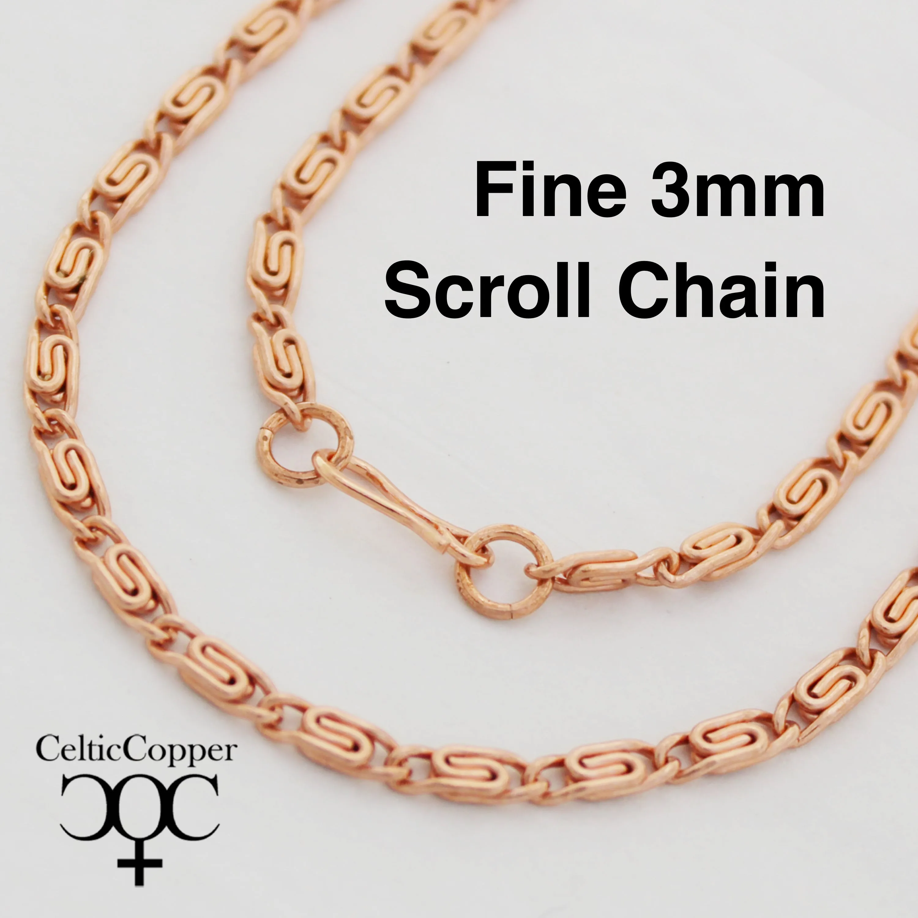 Custom Necklace Chain Solid Copper Celtic Scroll Chain Necklace NC61M Fine Celtic Copper Necklace Custom Size Chain