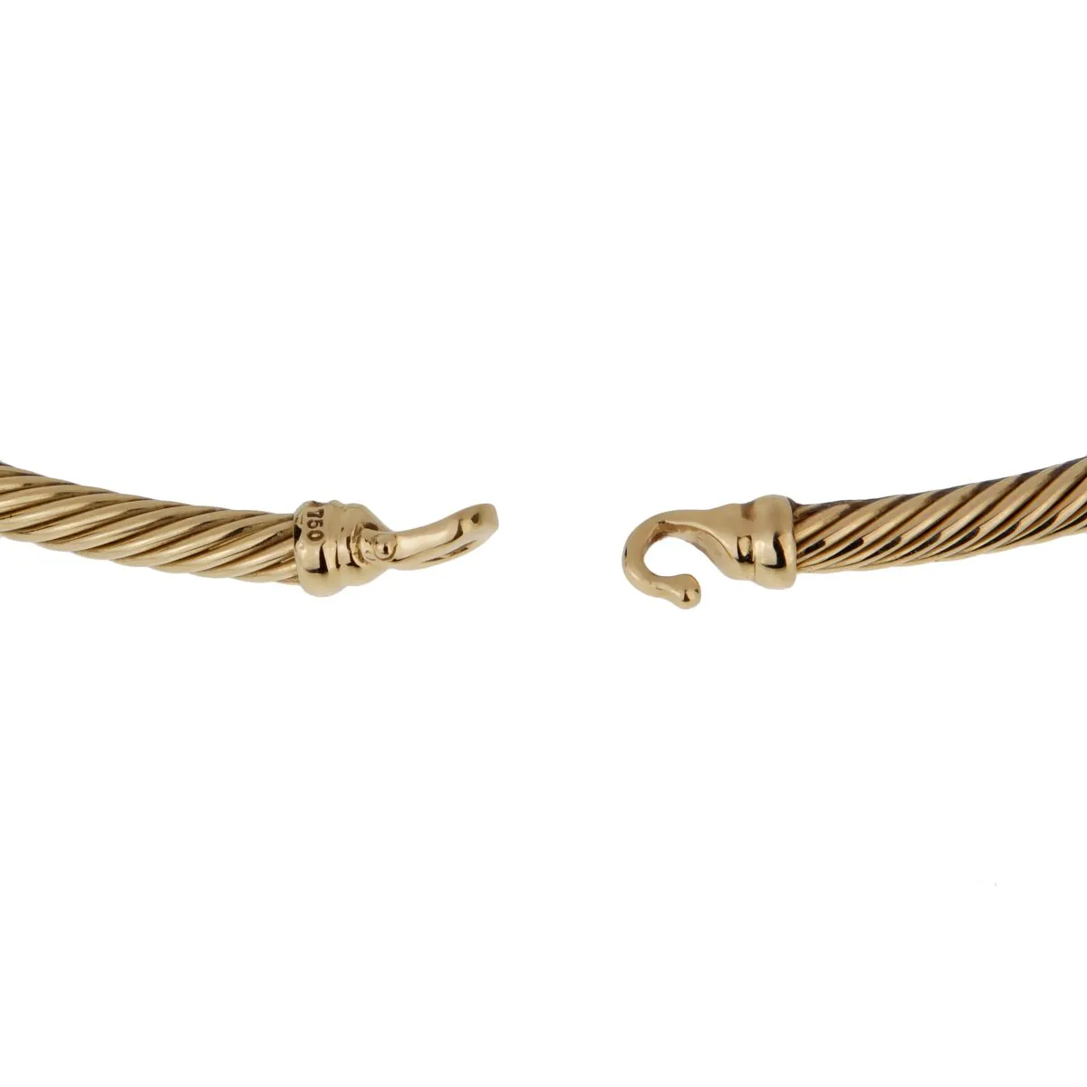 David Yurman Gold Twisted Cable Gold Choker Necklace