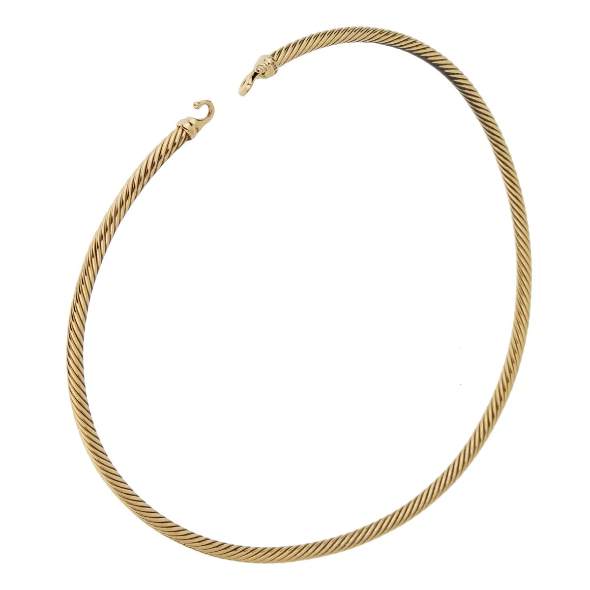 David Yurman Gold Twisted Cable Gold Choker Necklace