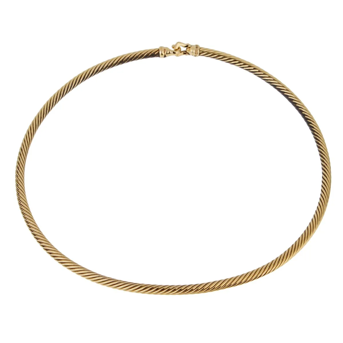 David Yurman Gold Twisted Cable Gold Choker Necklace