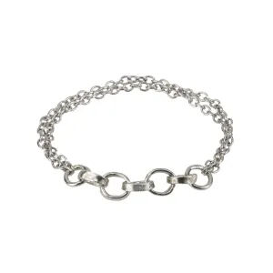 Delia Sterling Silver Flexible Chain and Link Ring