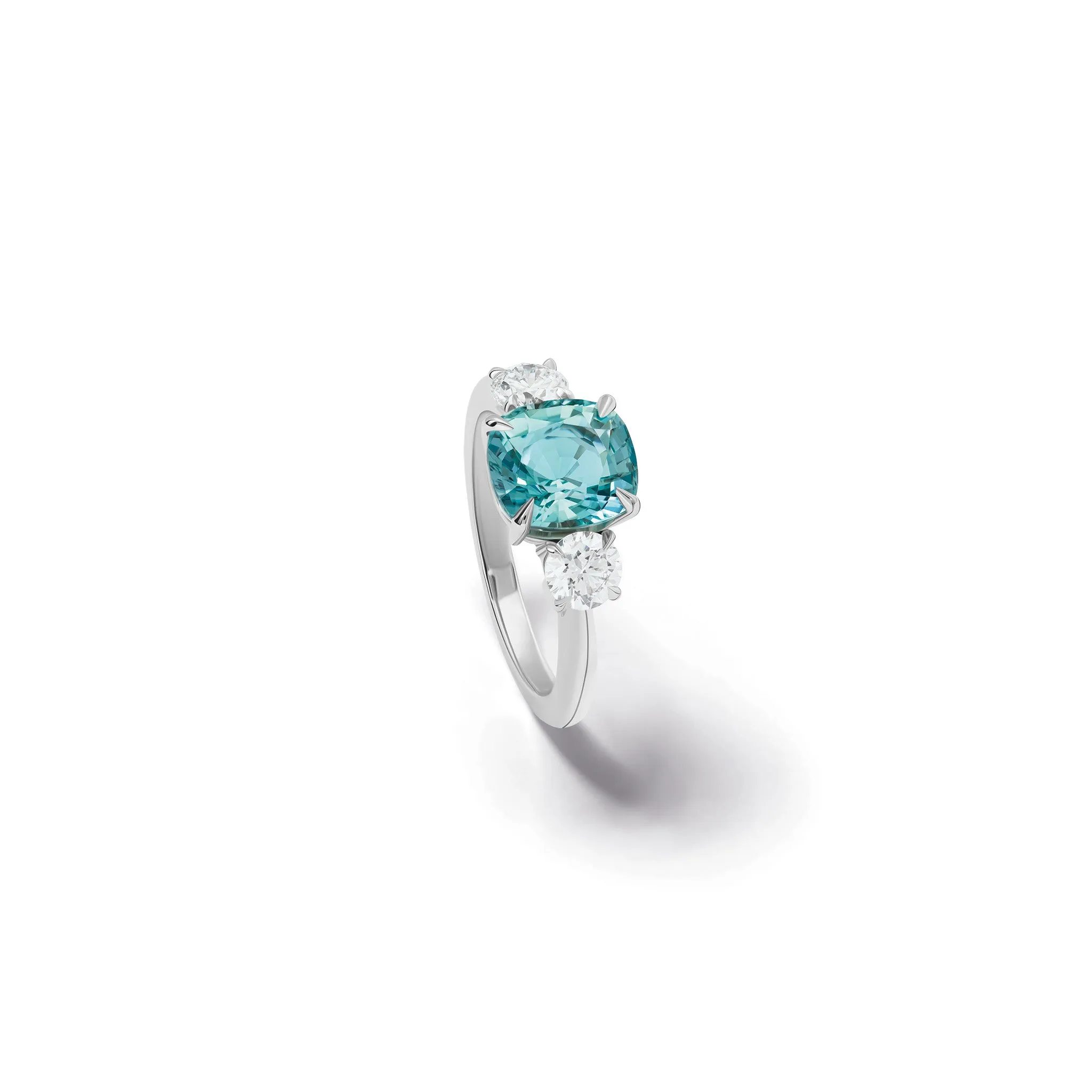 Delilah Engagement Ring 18ct White Gold - Aquamarine & Diamond