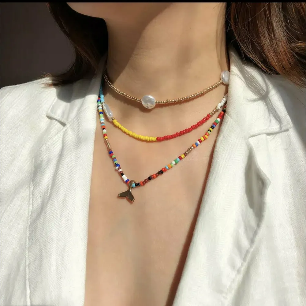 Dhalia Tail Choker Layered Necklace