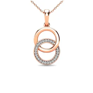 Diamond 1/10 ct tw Circle Pendant in 10K Rose Gold