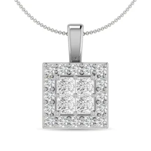 Diamond 1/2 Ct.Tw. Round and Princess Fashion Pendant in 14K White Gold