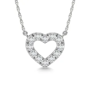 Diamond 1/20 Ct.Tw. Heart Pendant in 10K White Gold