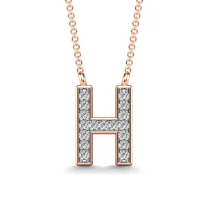 Diamond 1/20 Ct.Tw. Letter H Pendant in 10K Rose Gold