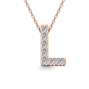 Diamond 1/20 Ct.Tw. Letter L Pendant in 14K Rose Gold"