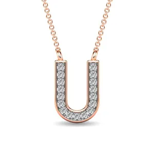 Diamond 1/20 Ct.Tw. Letter U Pendant in 10K Rose Gold