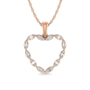 Diamond 1/3 Ct.Tw. Heart Pendant in 10K Rose Gold