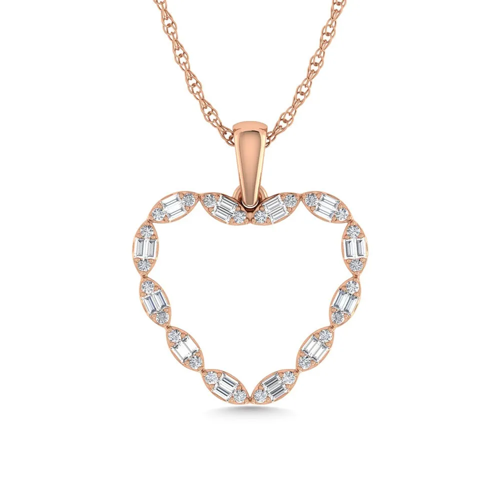 Diamond 1/3 Ct.Tw. Heart Pendant in 10K Rose Gold