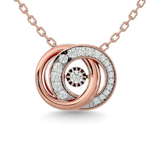 Diamond 1/4 Ct.Tw. Interlinked Circle Pendant in 14K Rose Gold