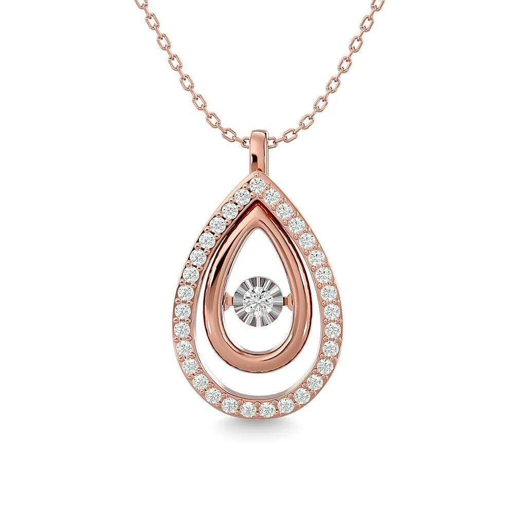 Diamond 1/4 Ct.Tw. Pear Shape Pendant in 14K Rose Gold