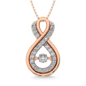 Diamond 1/5 Ct.Tw. Infinity Pendant in 10K Rose Gold