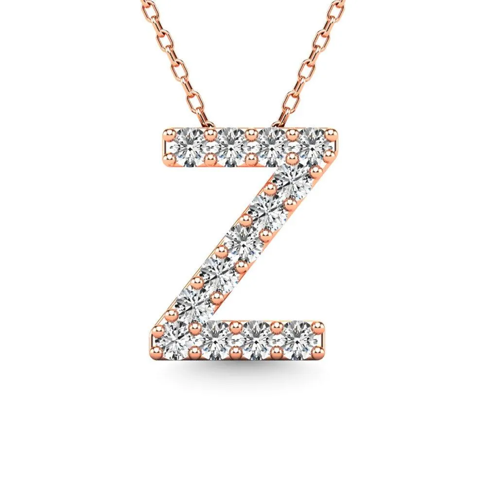 Diamond 1/8 Ct.Tw. Letter Z Pendant in 14K Rose Gold"