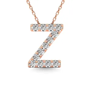 Diamond 1/8 Ct.Tw. Letter Z Pendant in 14K Rose Gold"