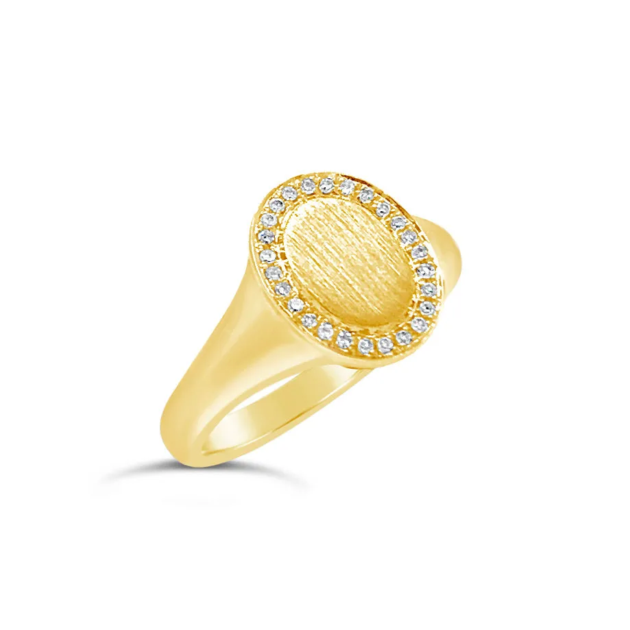 Diamond & Gold Signet Ring