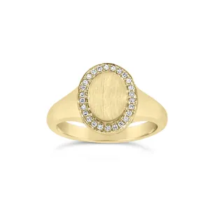 Diamond & Gold Signet Ring