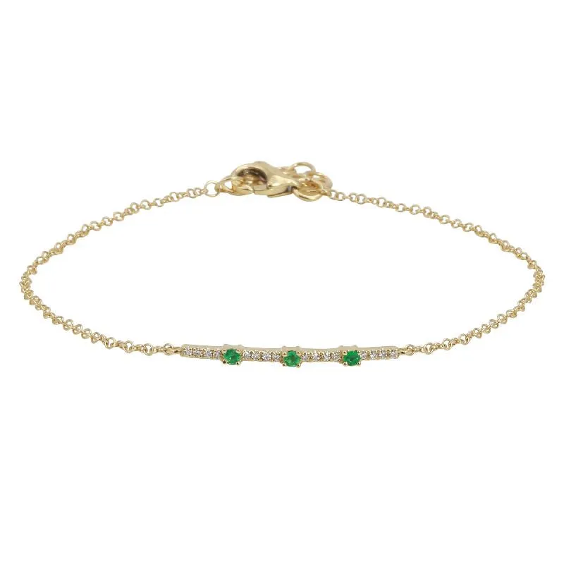 Diamond and Three Gemstone Bracelet