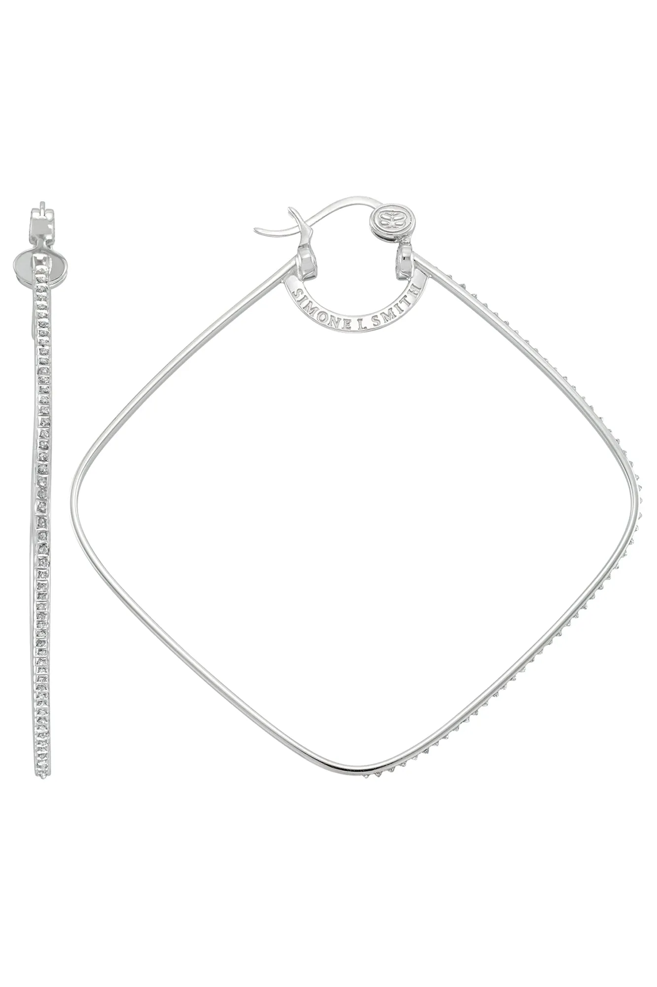 Diamond Ice Hoops with Diamond Embellishments - Extra Large