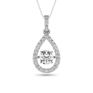 Diamond Shimmering Pear Shape Pendant 1 3/8 ct tw in 14K White Gold