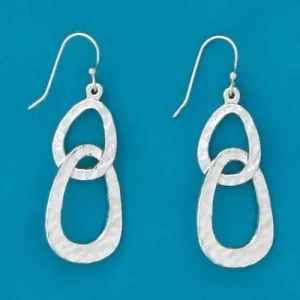 Double Loop Earrings - Pewter