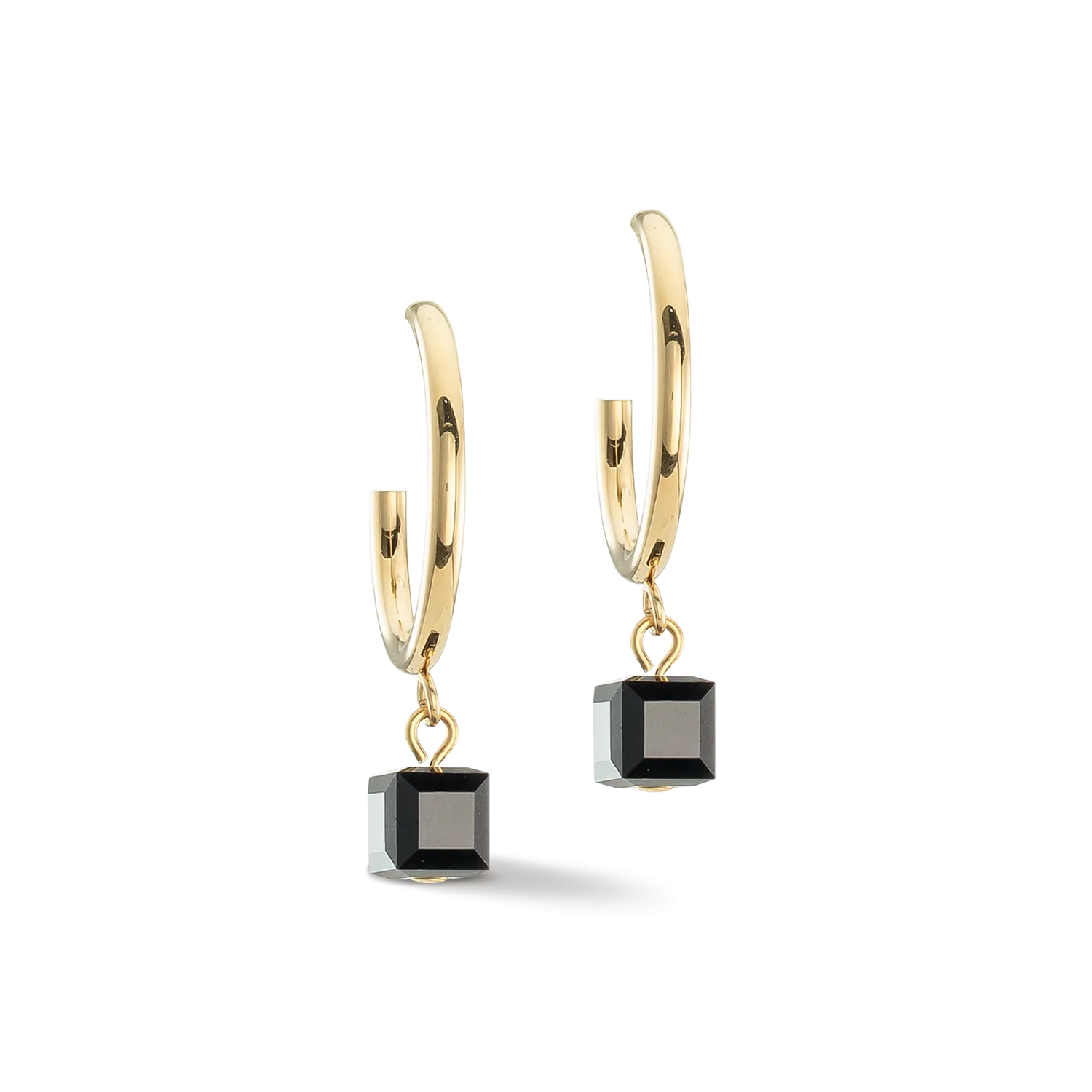 Earrings Creole Chunky Chain gold-black