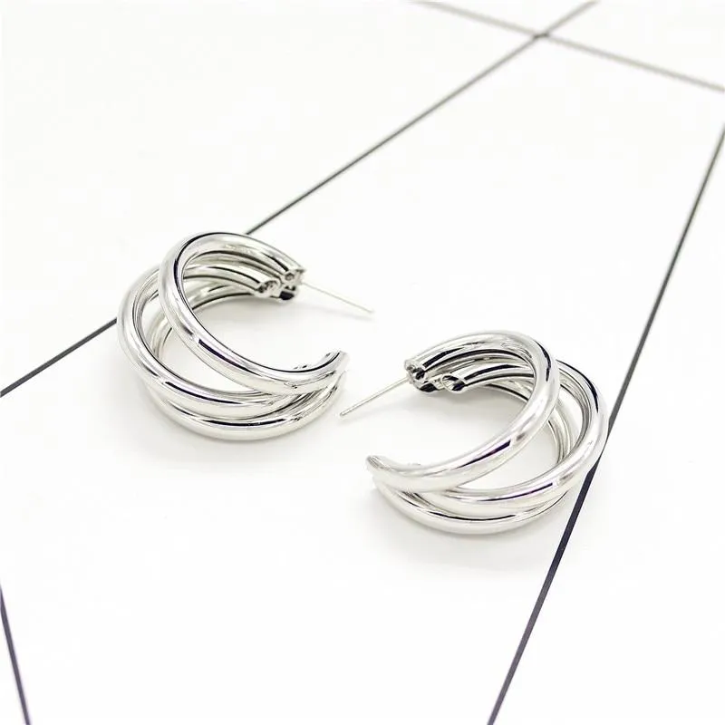 Elegant Three Hoops Earrings