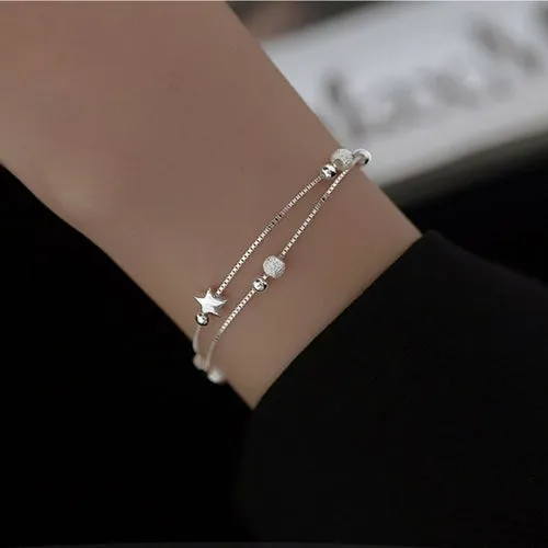 Exquisite Butterfly Chain Bracelet Shiny Zirconia Flower Star