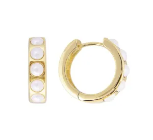 Fairley Crystal Pearl  Midi Hoops