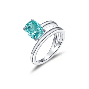 Fancy Lab-Grown Sapphire Solitaire Ring