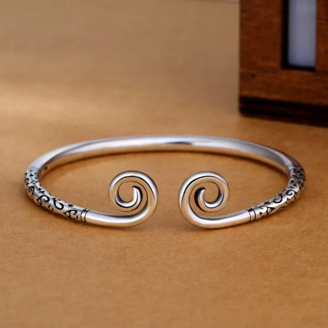 Fashion Jewelry Open Cuff Bangle Bracelet for Women in 925 Sterling Silver