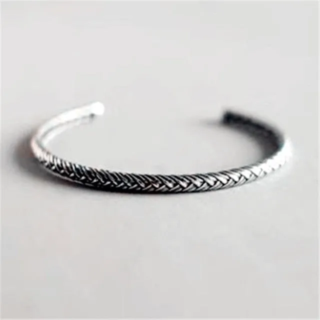 Fashion Jewelry Open Cuff Bangle Bracelet for Women in 925 Sterling Silver