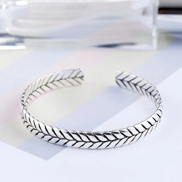 Fashion Jewelry Open Cuff Bangle Bracelet for Women in 925 Sterling Silver