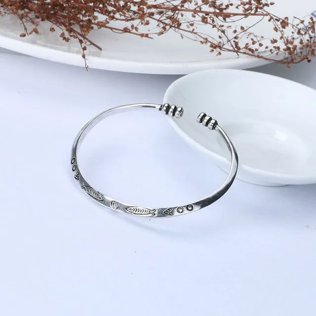 Fashion Jewelry Open Cuff Bangle Bracelet for Women in 925 Sterling Silver