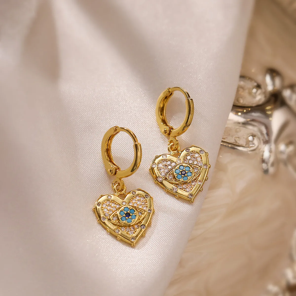 Fashion Jewelry Personality Copper Plated Real Gold Heart