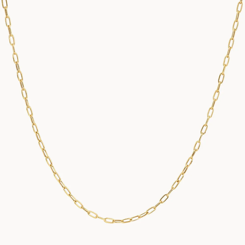 Fine Paperclip Chain Necklace in 10k Gold