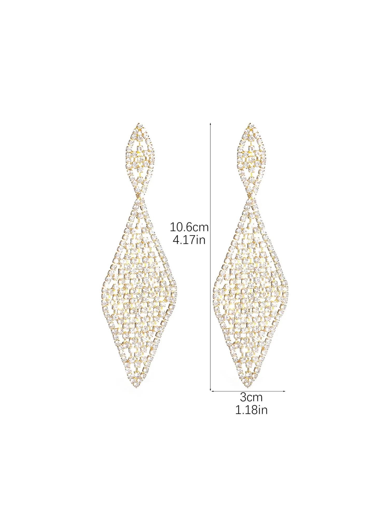 Geometric Diamond Long Earrings