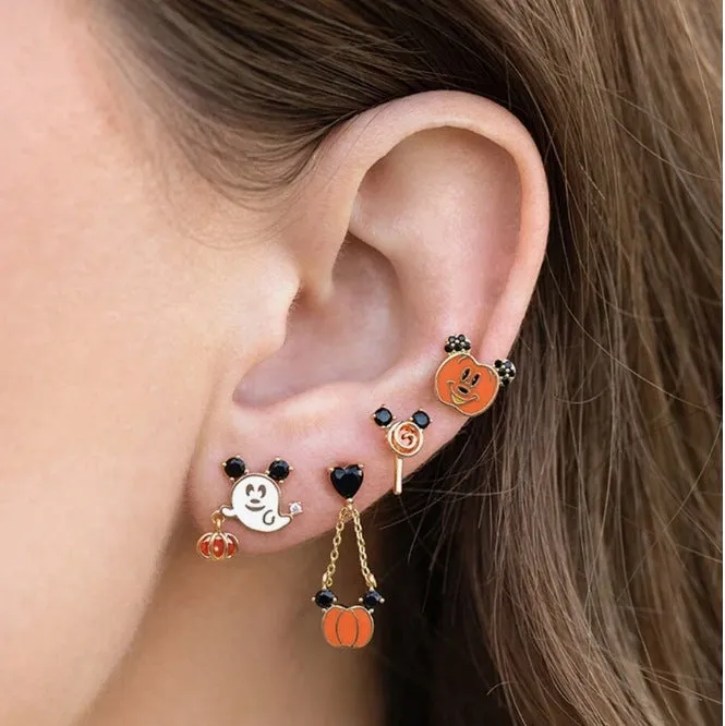 Ghost Pumpkin Halloween Stainless Steel Stud Earrings