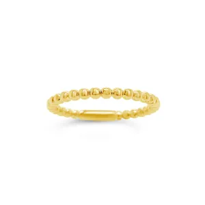 Gold Beaded Stacking Ring