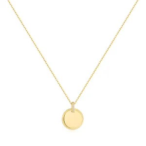 Gold Disc Pendant Necklace