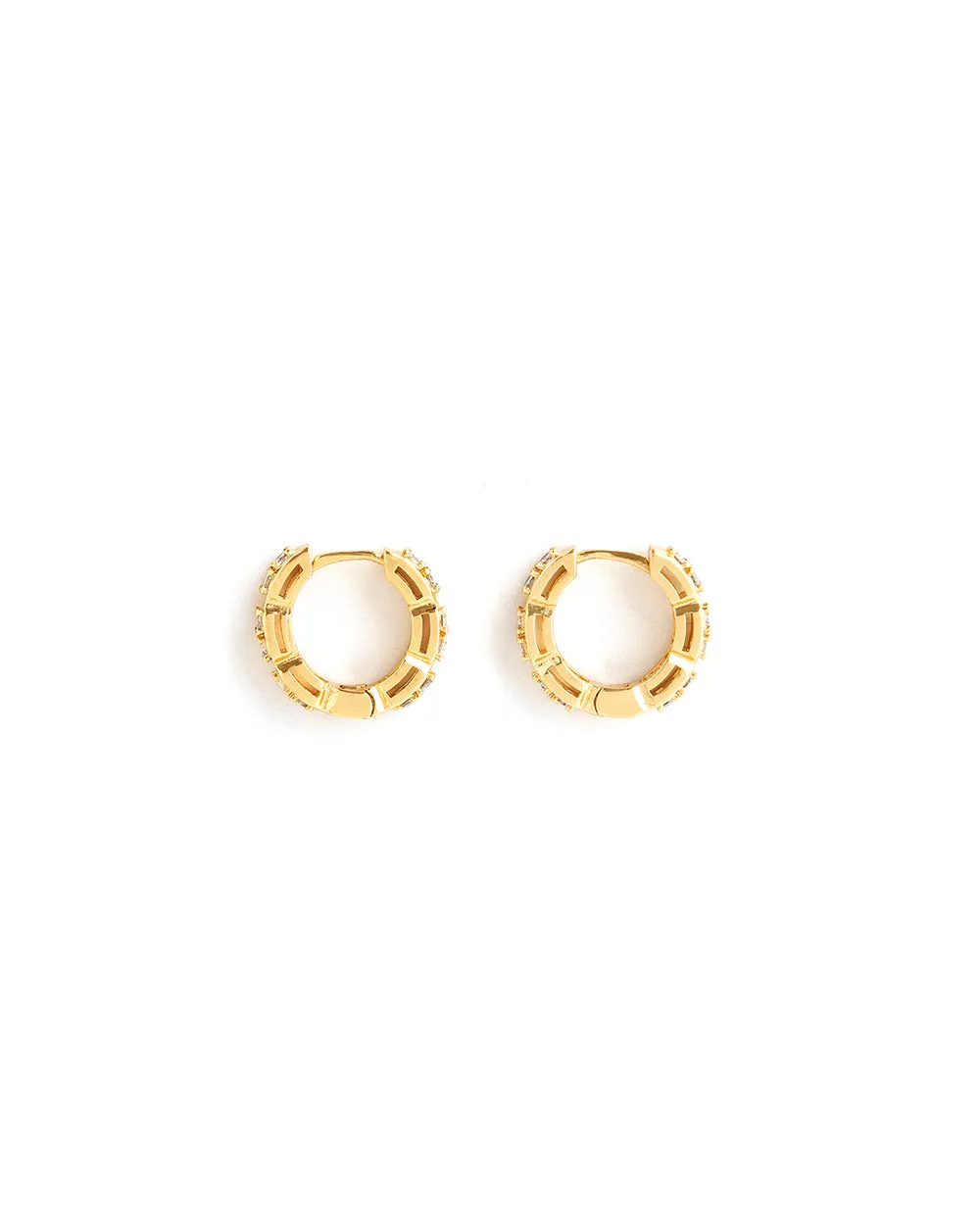 Gold Plated Crystal Cruz Hoops