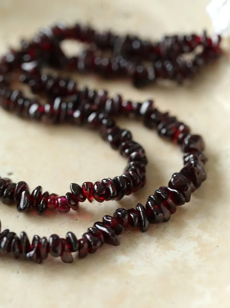 Golden Radiance Baroque Pearl and Garnet Necklace