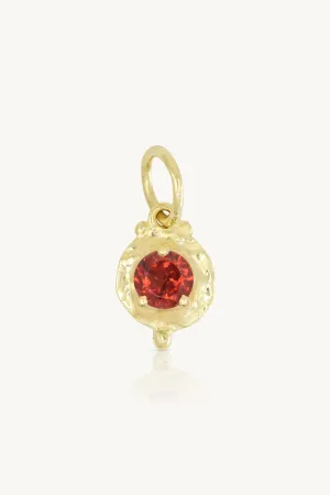 January Garnet Gold Birthstone Necklace Charm